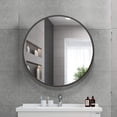 thumbnail image 5 of GLSLAND Wall Mirror Bathroom Mirror Round Decor Mirror 18" Metal Border, Black, 5 of 8