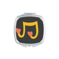 thumbnail image 1 of adorable Musique en Forme de notes Miroir Carré portable Poche Main Maquillage, 1 of 3