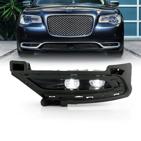 AKKON - Fits 2015-2020 Chrysler 300 Full LED Chrome Fog Light Bumper Driving Lamp Driver Left Side without Switch Model