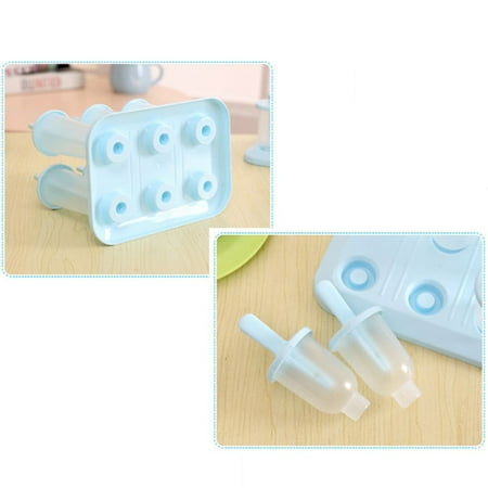 

Xinqinghao 6PC/1 Set Circular With Lid Ice Tray DIY Ice Cream Mold Hot Pink