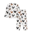 thumbnail image 2 of Goofa Retro Rooster Printed Women’s 2 Piece Pajama Set Super,Pajamas Women's Long Sleeve Sleepwear Soft Button Down Loungewear Pjs Lounge Set Nightwear-Large, 2 of 9
