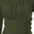 thumbnail image 6 of GK Hips-Wrapped Dress for Women Square Neck Ruched Bodycon Long Sleeves Sexy Club Mini Dress, 6 of 7
