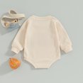 thumbnail image 4 of Gupgi Baby Sweatshirt Romper Infant Girl Boy Fall Letter Patch Waffle Jumpsuits 0-24 Months, 4 of 7