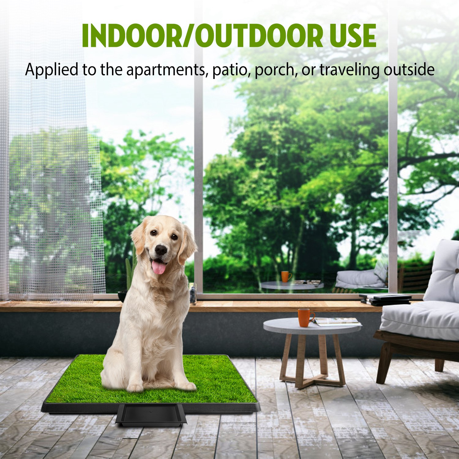 Moclever Puppy Potty Training Grass Pad 25x20in Dog Pee Pad for Small Medium Dogs Indoor Outdoor Use