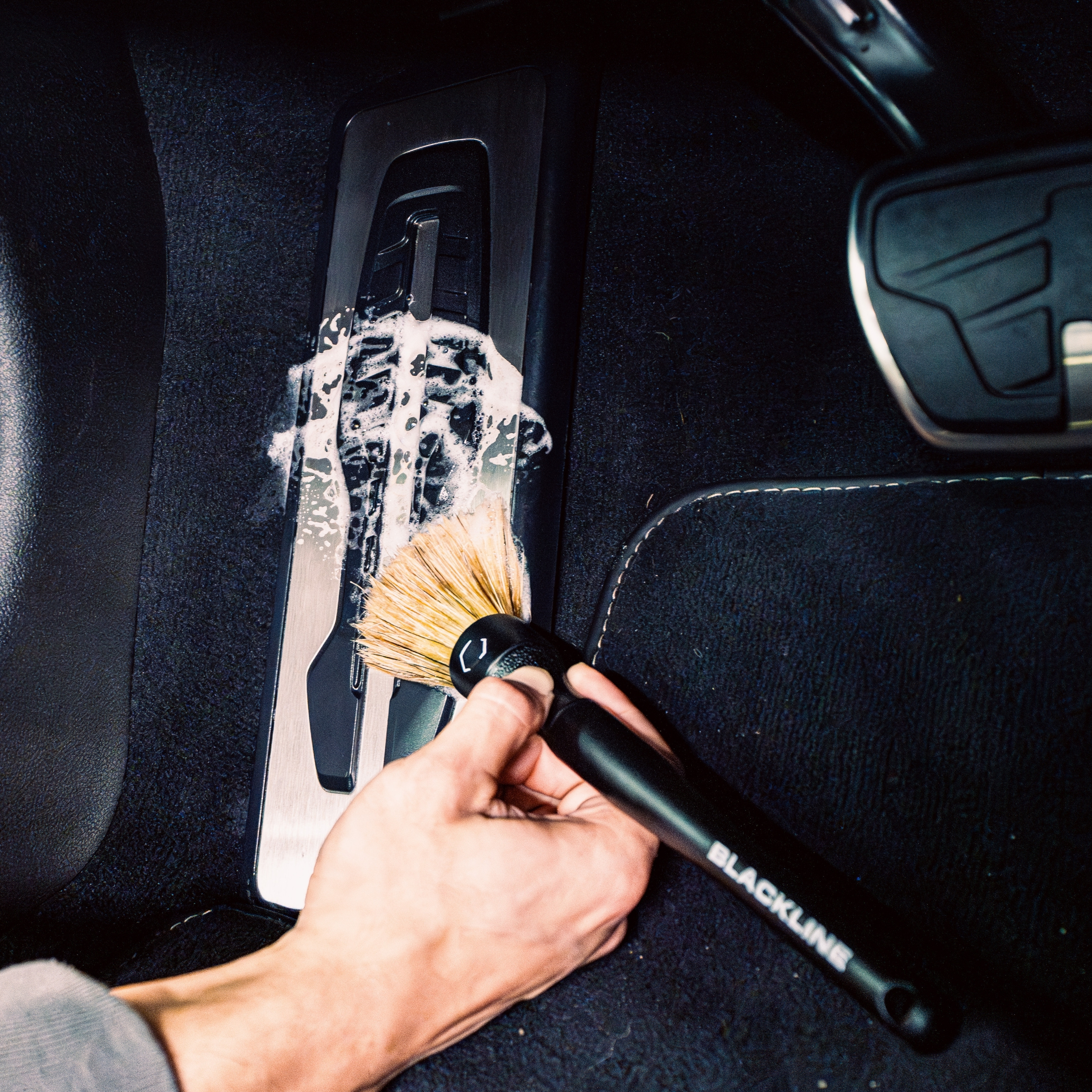 Blackline Car Care Boar Hair Brushes- Luxury Car Detailing Brush Set for Interior and Exterior - Best Auto Detailing Brushes - Premium Hair Car Detailing Brushes (Boars Hair Bristles)