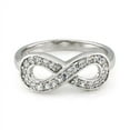 thumbnail image 2 of Andrea Jewelers Sz 10 Sterling Silver Cubic Zirconia Infinity Symbol CZ Wedding Band Ring, 2 of 2