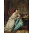thumbnail image 2 of Robert Duddingstone Herdman 15x18 Gold Ornate Wood Frame and Double Matted Museum Art Print Titled - Woman in Her Study, 2 of 4