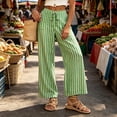 thumbnail image 2 of Women's Soft Fabric Elastic Waist Solid Color Casual Pants, Tummy Control Pull On Wide Leg Trouser for Summer, Comfortable Daily Wear, Travel, Work, & Weekend Errands, Relaxed, 2 of 9