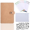 thumbnail image 1 of Cuaderno de cuero PU A6, cubiertas de carpeta de anillas redondas recargables de 6 anillas para cuaderno de papel de relleno A6, carpeta estilo agenda Personal, 1 of 6