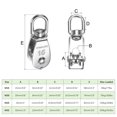 thumbnail image 2 of 304 Stainless Steel Single Pulley Block Load 77lbs M15 with S Hook 4 Set, 2 of 6