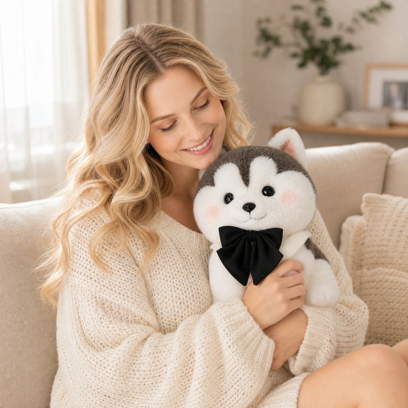 Kiddiway Plush Stuffed Animal Toy - Cute and Soft Dog Figurine Great for Collecting and Play Ideal Gift