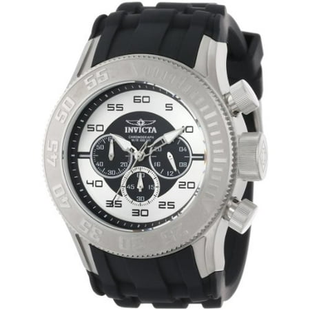 Invicta Men's 14974 Pro Diver Chronograph Black Silver Dial Black Silicone Watch