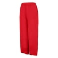 thumbnail image 5 of XFLWAM Womens Cotton Linen Capri Pants Summer Elastic Waisted Casual Pants Wide Leg Loose Fit Comfy Pajama Beach Trousers Red XL, 5 of 7