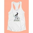 thumbnail image 3 of Dachshund On Penny Farthing Racerback Tank Women -Fab Funky Designs, Female Small, 3 of 4