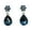 Navy Blue, variant on Navy Blue Teardrop Rhinestone Crystal Floral Dangling Earrings