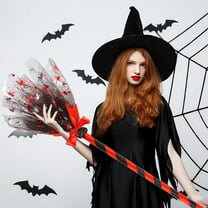 JLFNYA 2 Pcs Halloween Magical Witch Brooms, Magical Halloween Witches Brooms, Halloween Decoration Witch Flying Broomstick, Witches Broom Halloween Decor, Halloween Decor for Porch