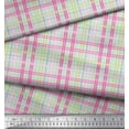 thumbnail image 3 of Soimoi Green Cotton Voile Fabric Check Check Print Sewing Fabric Yard 56 Inch Wide, 3 of 3