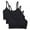 Black, variant on Xmarks 3 Pieces Mini Camisole Bra Padded Bra Tank Top Bra Women Sports Bra with Straps