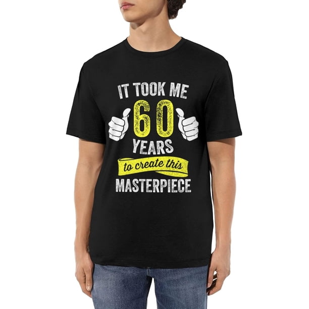 Camisetas de algodón para hombre, divertidas, de broma de 60 años, para 60 cumpleaños, informales, básicas, de cuello redondo y manga corta.