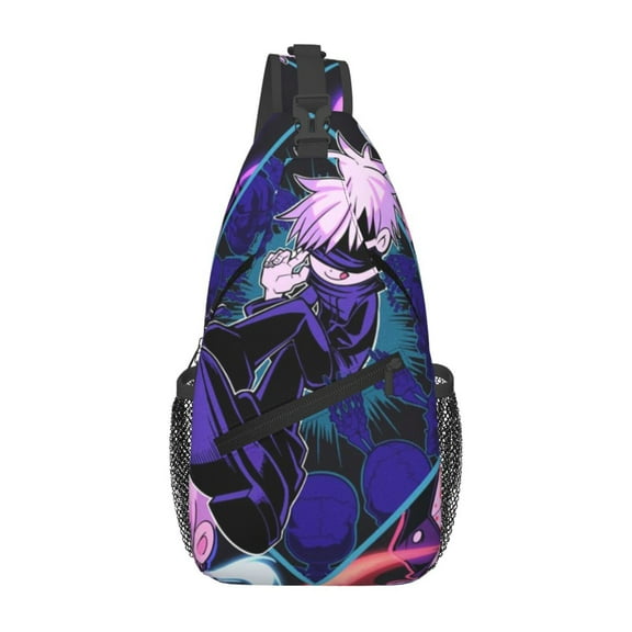 Jujutsu Kaisen Sling Bag Unisex Crossbody Backpack Casual Cross Chest Bag Diagonally Shoulder Chest Pack