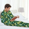 thumbnail image 6 of Lsque tropical butterflies and plants Pattern Long Sleeve Pajama Set for Men - Soft 2-Piece Sleepwear and Loungewear Set with Pockets, Comfy Nightwear-Large, 6 of 7