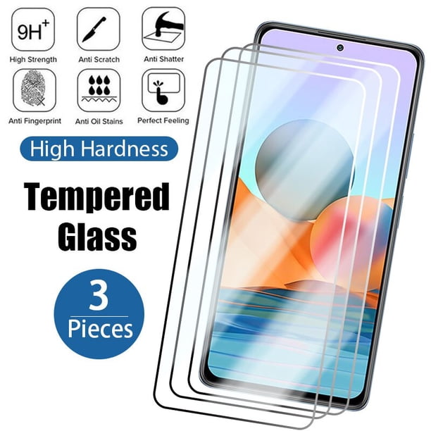 Vidrio templado de 3 piezas para Redmi Note 10, 12, 11, 9, 8, 7 Pro Plus, 5G, 11S, 10S, 9S, 9T, 8T, protector de pantalla para Redmi 10C, 10, 9A, 9C