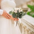 thumbnail image 1 of Ramo de novia de boda artificiales con cinta de seda, Novia con ramo para la fiesta de bodas Decoración de compromiso perfecl Ramo de novia, 1 of 8