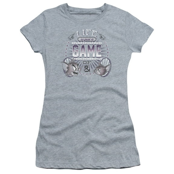 Tom And Jerry Life Is A Game S/S Junior Women's T-Shirt Sheer Athletic Heather