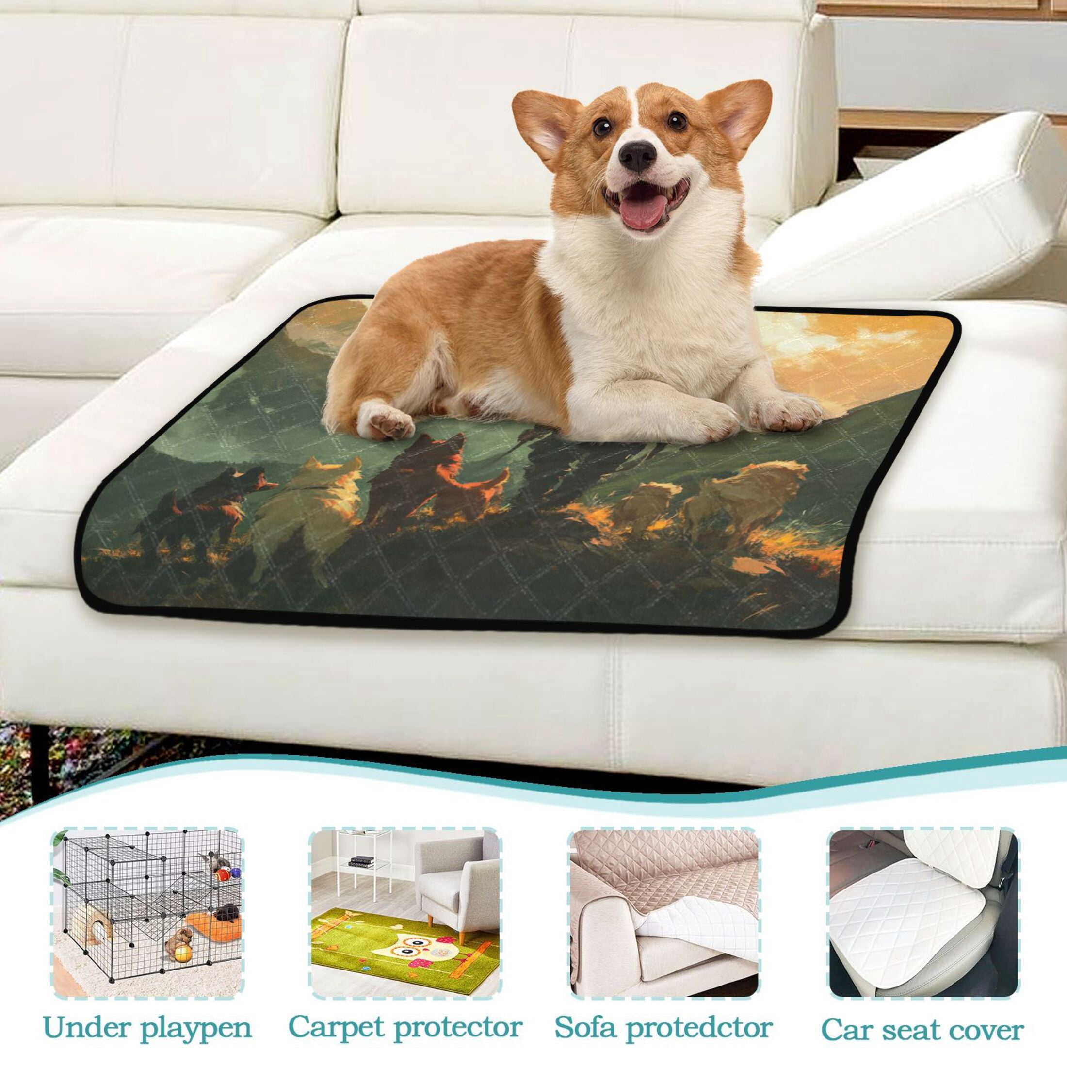 Qxltty Homeless Man and Dog Cat litter Pads Pet Set of 3 Diaper Mats Center Anti-leakage Layer Absorbent Soft and Comfortable