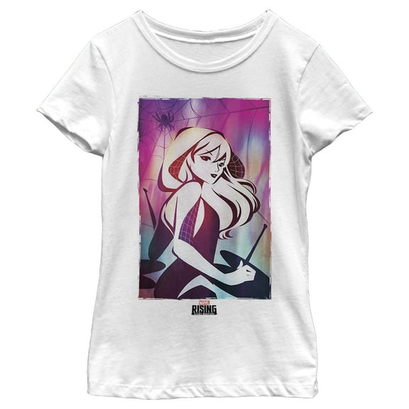 Girl's Marvel Rising: Secret Warriors Spider Gwen Poster Graphic Tee White Small