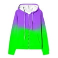 thumbnail image 6 of LLYwey Womens Full Zip Hoodie Women's Casual Printed Zippered Long Sleeve Hooded Sweater Jackets Tops New Women Hoodies Fleece Jackets Hoodie Style U8 Green-2 L, 6 of 6