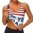 thumbnail image 3 of Fotbe Thank You Veterans Sujetador Deportivo Largo sin Aros para Mujer con Almohadillas y Soporte Medio, Transpirable y Absorbente, Camiseta Tipo Chaleco o Tank Top-Medium, 3 of 8
