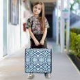 thumbnail image 5 of Haosy 3 Ring Zipper Binder with Shoulder Strap Waterproof Trapper Keeper 2 Inch D-Ring 500 Sheets Capacity, Blue Pink Flower Damask, 5 of 5