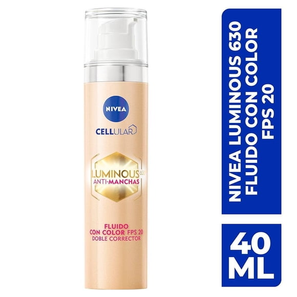 Fluido facial NIVEA Luminous 630 anti-manchas con color y ácido hialurónico fps20 40 ml