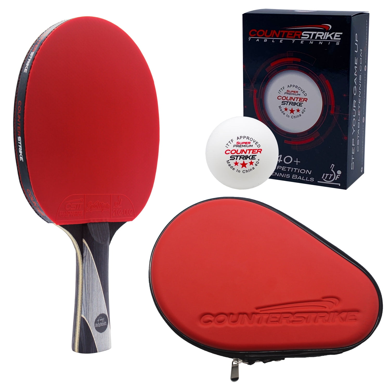 Rally Bandit Paddle Bundle (Includes Red Hard Case & 6 Balls) Pro