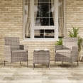 thumbnail image 2 of 3-Piece Patio Furniture Set PE Rattan Wicker Outdoor Chairs with Cushions Glass Coffee Table Steel Frame for Garden Deck Porch, 2 of 8