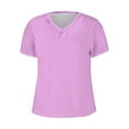 thumbnail image 4 of Njagoc3 Bestseller Womens V-Neck Solid Short Sleeve T-Shirt Summer Thin Loose Casual Slim Fit Multi-Color for women, 4 of 6
