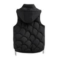 Womens Winter Coat Hooded Zipper Cotton Vest Warm Quilted Vest