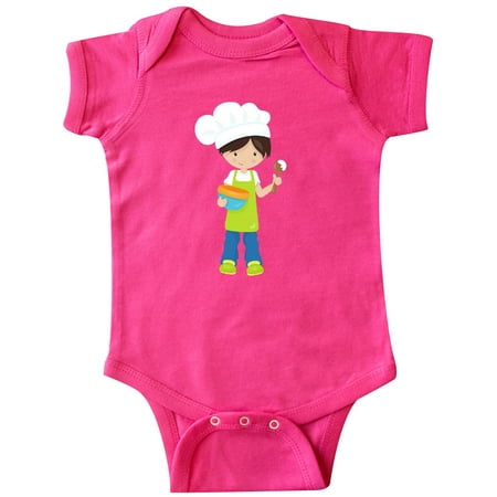 

Inktastic Boy Baking Boy With Green Apron Brown Hair Gift Baby Boy Bodysuit