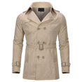 thumbnail image 1 of Gabardina con solapa sólida y doble botonadura para hombre, 1 of 5