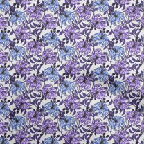oneOone Georgette Viscose Purple Fabric Tropical Floral Diy Clothing Quilting Fabric Print Fabric By Yard 42 Inch Wide
