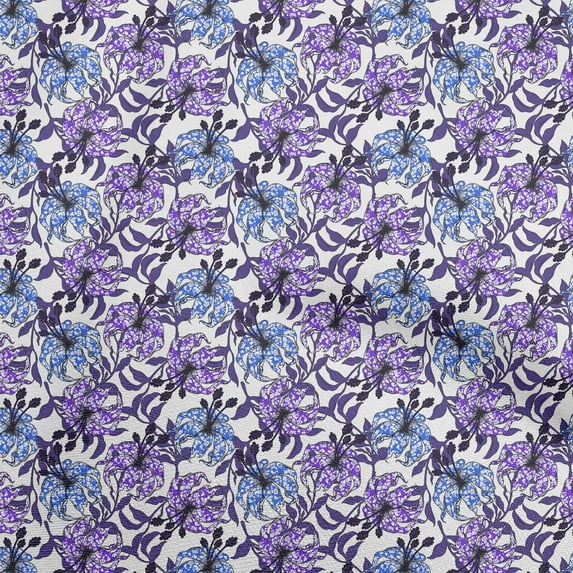 oneOone Georgette Viscose Purple Fabric Tropical Floral Diy Clothing Quilting Fabric Print Fabric By Yard 42 Inch Wide