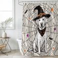 thumbnail image 4 of Halloween Bathroom Shower Curtains with 12 Hooks Polyester Waterproof Shower Curtain for Stalls and Bathtubs Farmhouse Scary Cute Dog Hats Star Web Decorative Bathroom Privacy Curtain 66x72 Inches, 4 of 9