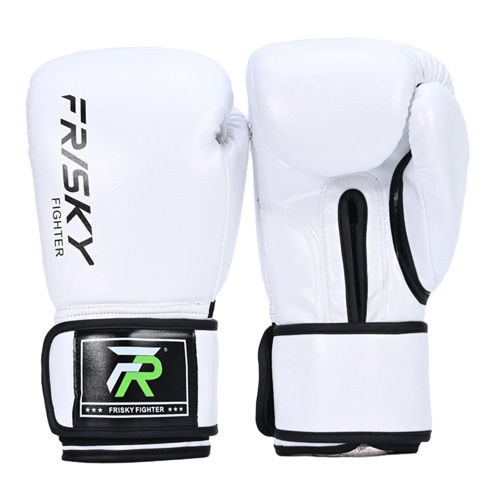 funtasica Boxing Gloves Boxing Equipment Kickboxing Gloves Punching Gloves Sparring Gloves for Sparring Karate Sanda, Workout Taekwondo white 10OZ