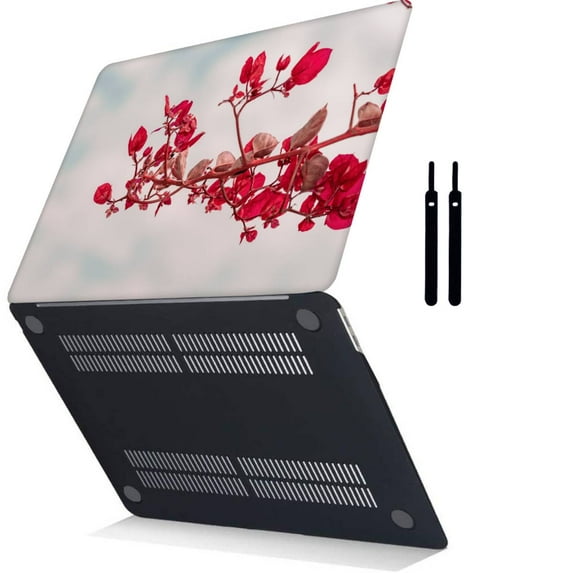 Hard Case for Newest MacBook Air 13 inch 2018/2019/2020/2021/2022 A1932/A2179/A2337 m1 Cable Tie, Flower 0637