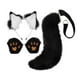 thumbnail image 2 of Conjunto de orejas y cola de , orejas de lobo de peluche, pinza para el pelo con guantes, disfraz de peluche para Negro, 2 of 9