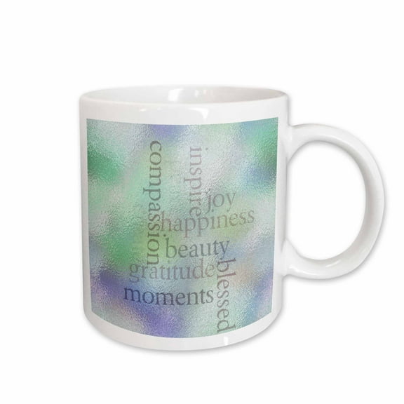 3drose, Inspire Joy and Gratitude Stained Glass- Inspirational- Motivational, 11oz Mug