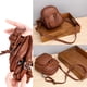 thumbnail image 4 of Bolso de hombro de cuero de moda con correa ajustable, informal, para mujer Marrón, 4 of 4