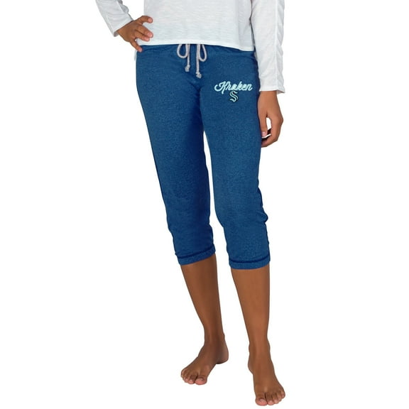 Women's Navy Seattle Kraken Quest Knit Capri Pants