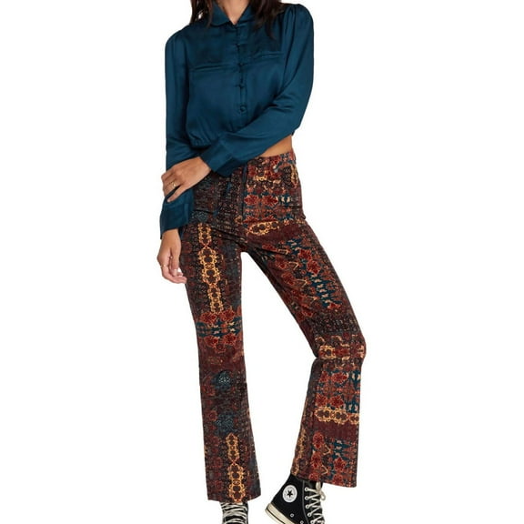 RVCA Womens Groove High Rise Casual Corduroy Pants, Multicoloured, 24